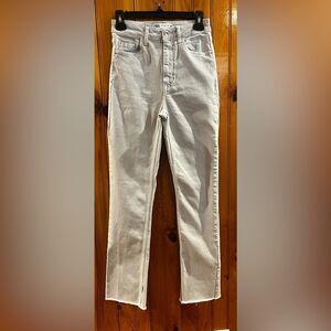 Zara High Waist Side Slit Jeans Gray Size 02